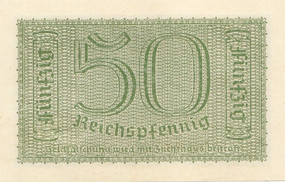 Obsazená válečná území Německem 50 Reichspfennig 1939 ve sta - 2