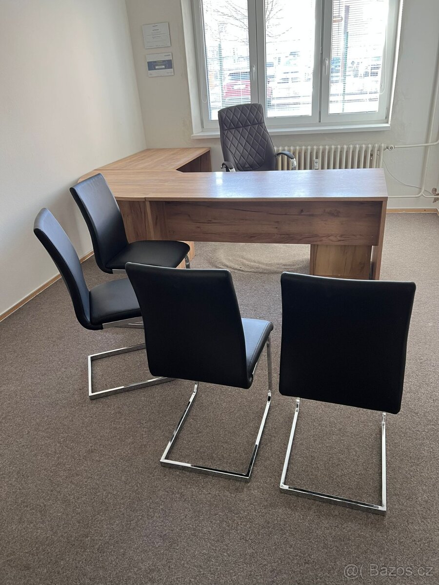 Kožené konferenční židle s kovovým rámem (+2 staré zdarma) - 2