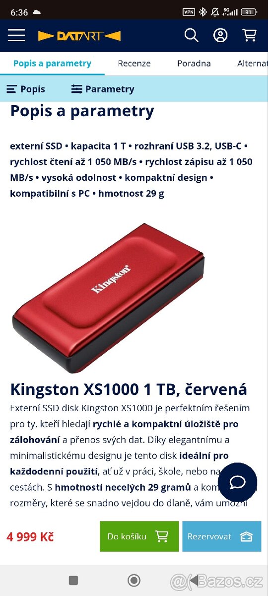 Prodám externí SSD disk - 2