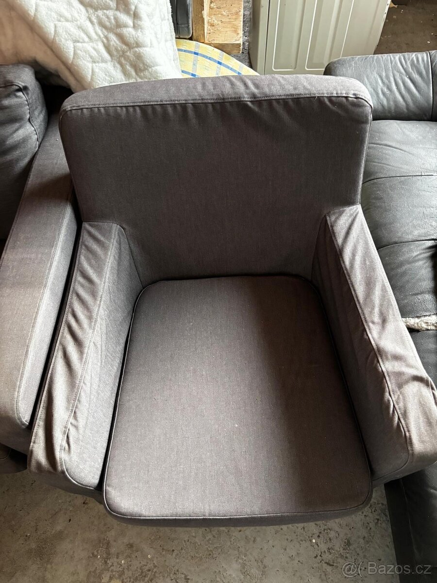 SEDACÍ SOUPRAVA TEXTIL - PĚKNÝ STAV - DOBRÁ CENA - 2