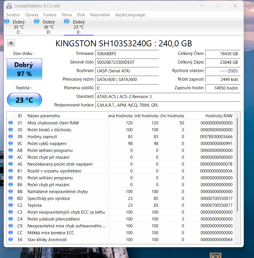 Sata SSD Kingston HyperX 2,5 palce, 240 Gb - 2