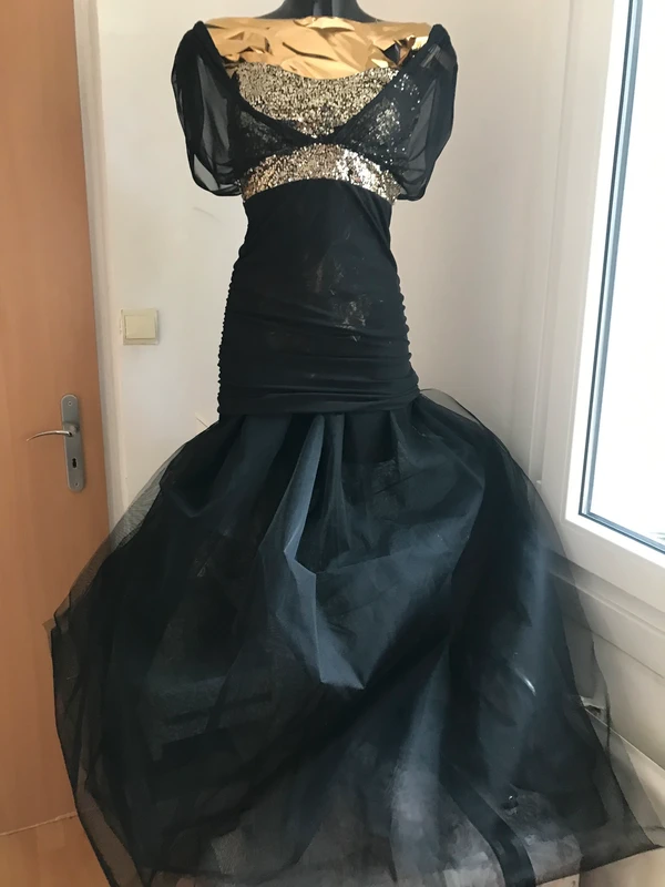 Guess plesove cerne zlate saty tylove fltrove 36 - 2