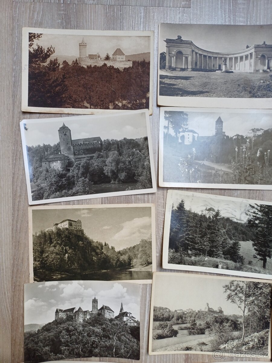 Staré čb pohlednice hrady a zámky - 2
