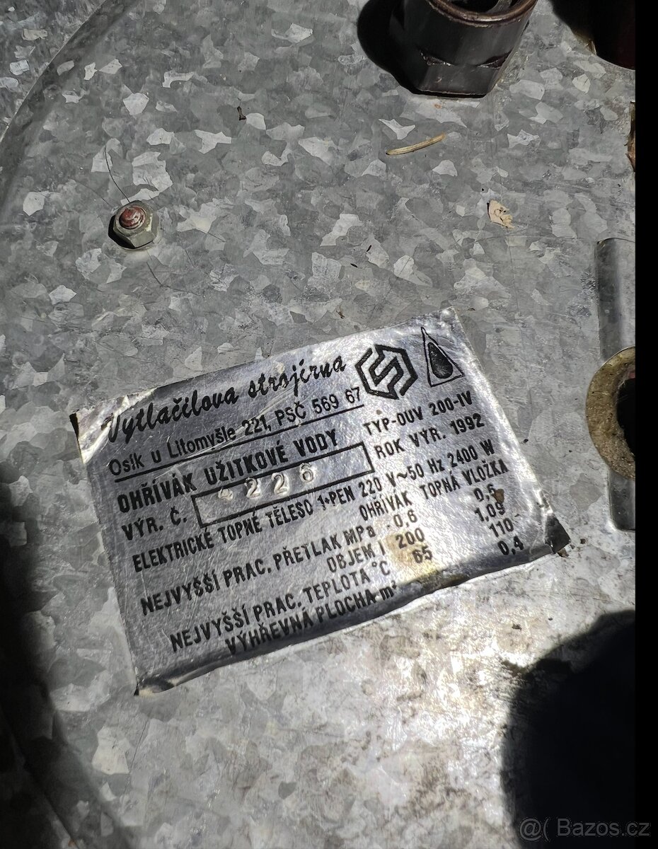 El. bojler 200 litrů - 2