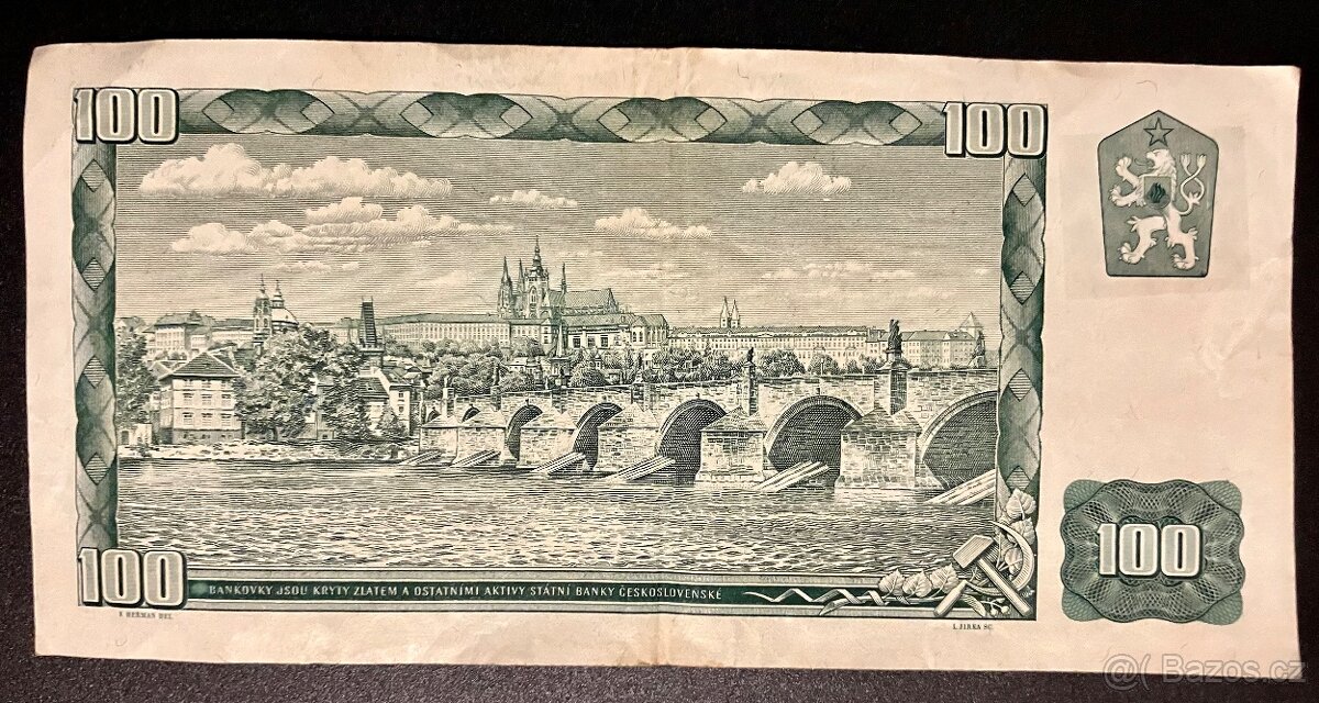 100 Kčs s kolkem 1961 - 2