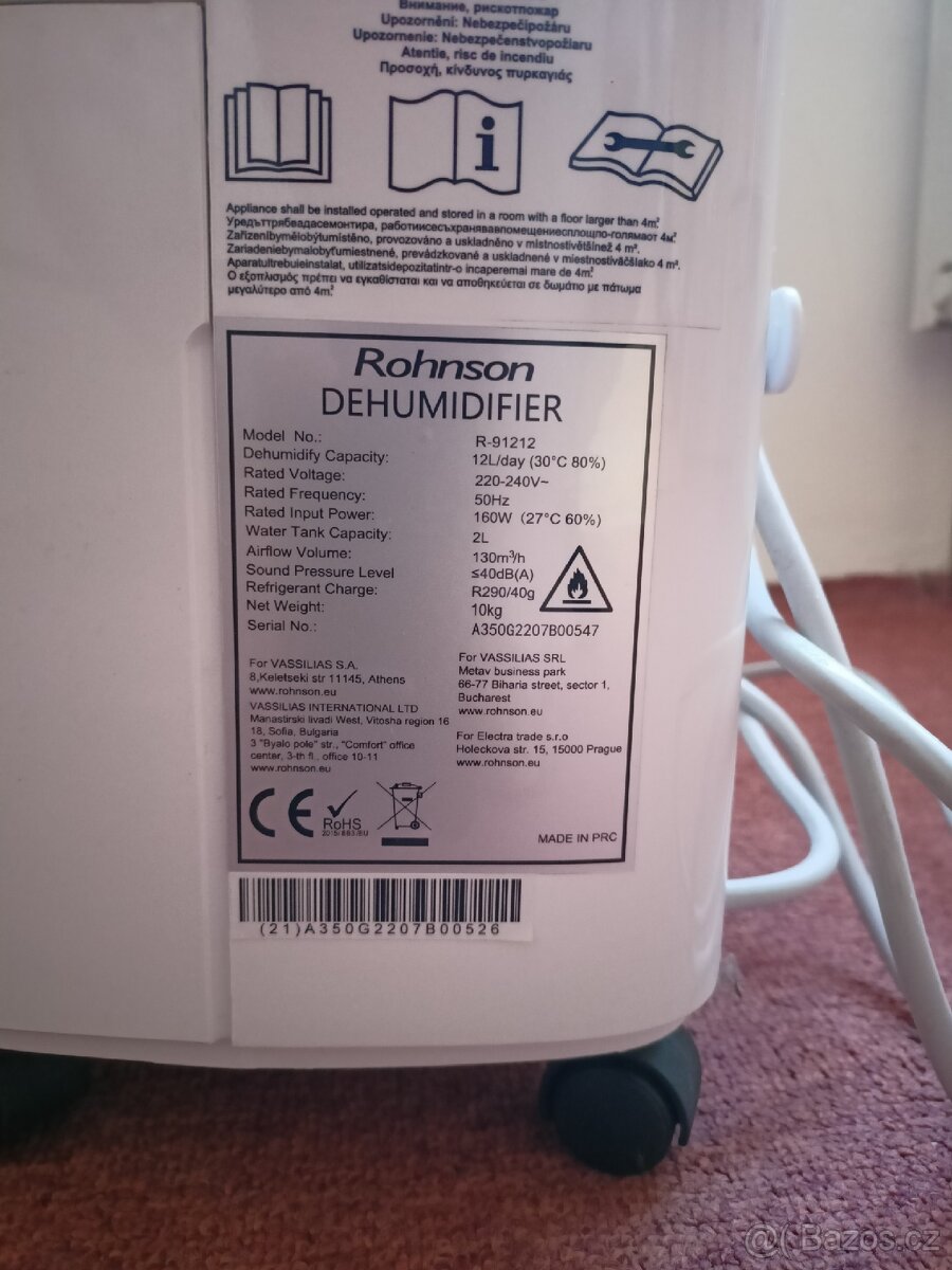 Odvlhčovač vzduchu Rohnson R-91212 - 2