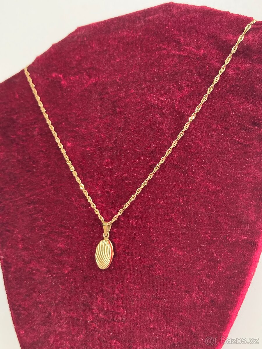 Zlatý řetízek s medailonkem 7,44g 585/1000 - 2