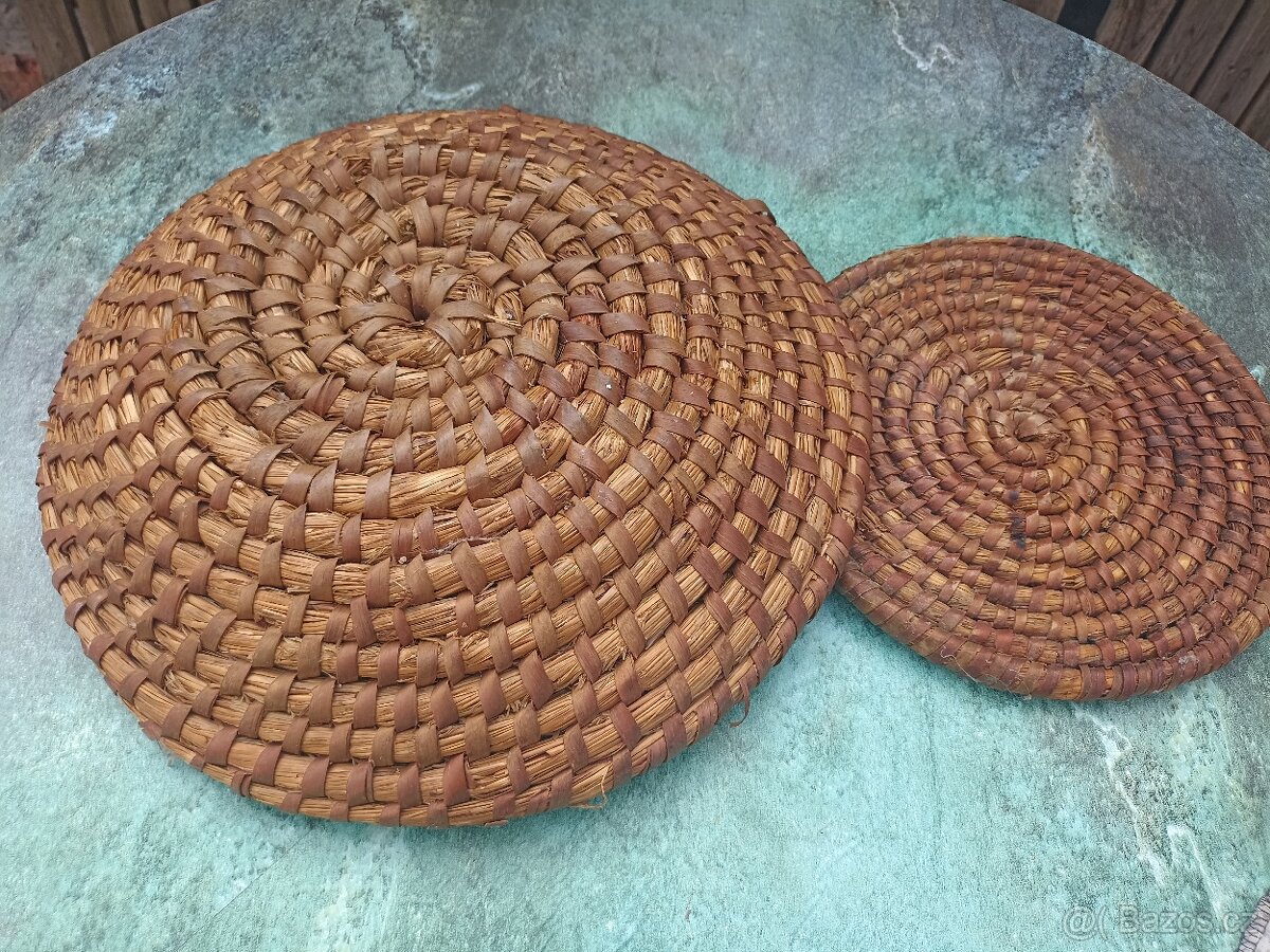 Slaměná podložka pod hrnec - retro - 2