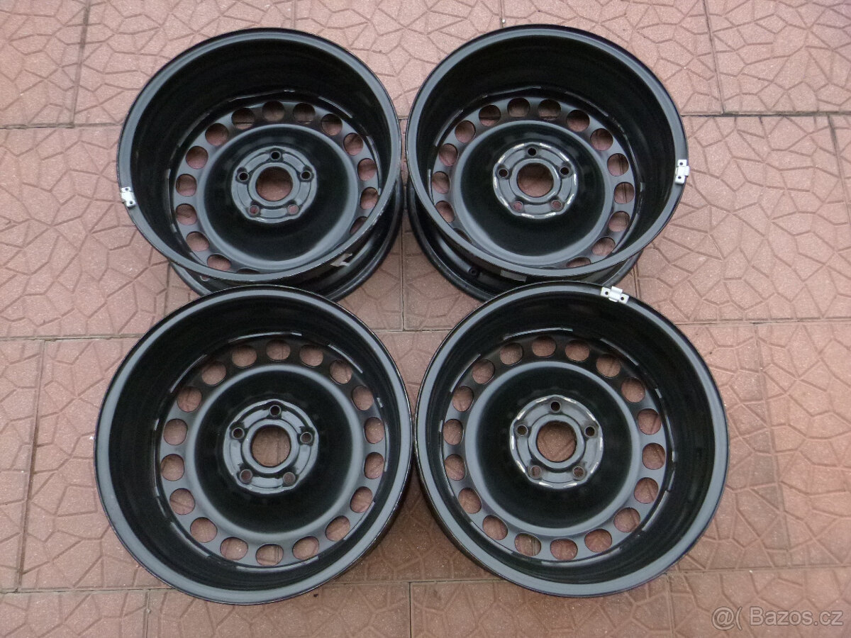Plechové disky kola sada originál VW 5x112 6,5Jx16 ET33 - 2