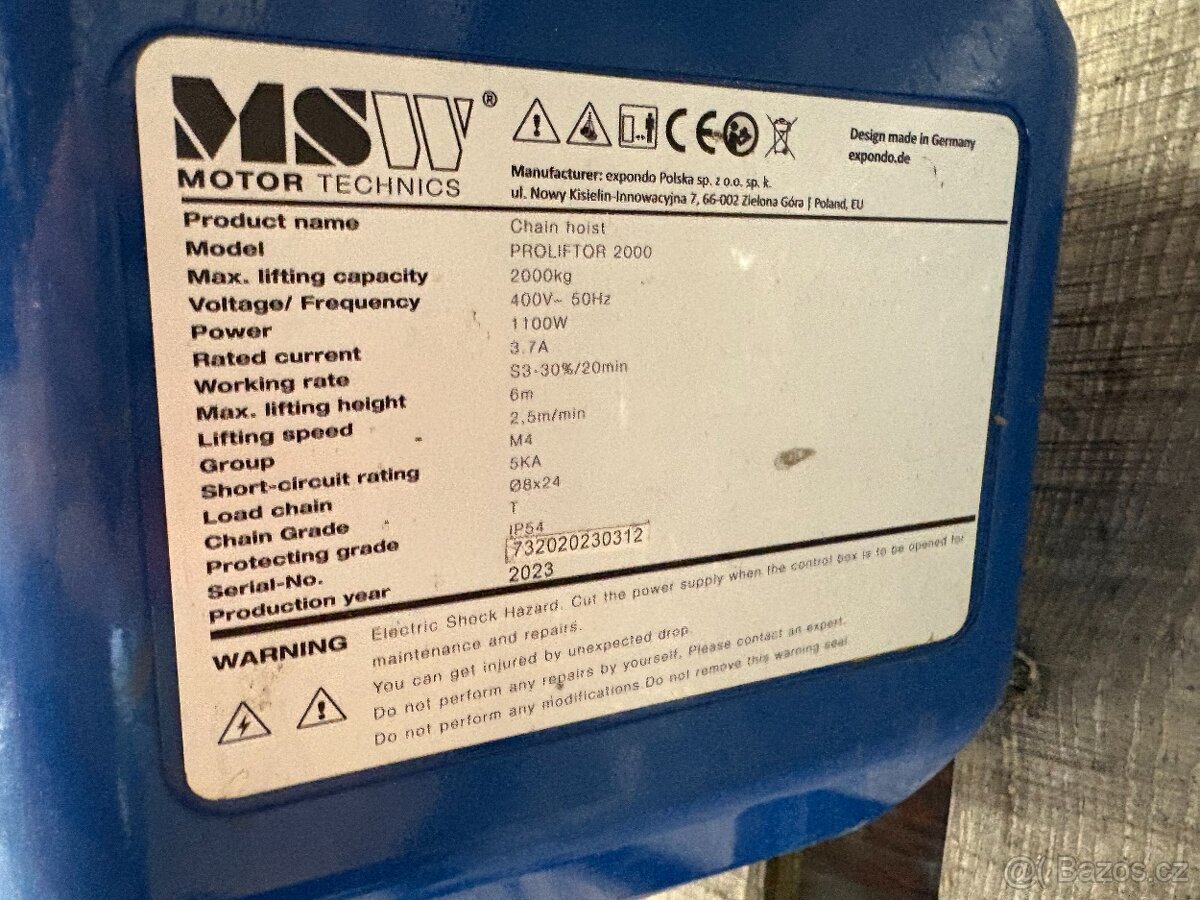 Elektrický lanový kladkostroj - 2