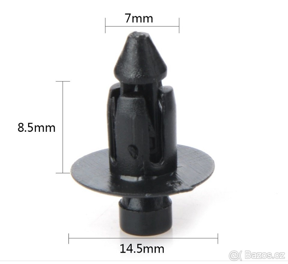 plastové příchytky nárazníku a plastů Nissan 7mm - 2