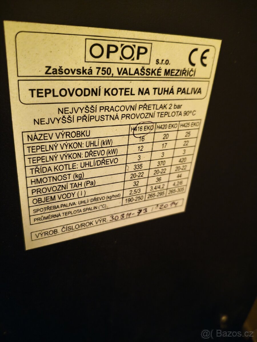 Kotel na tuhá paliva OPOP h 416 eco - 2