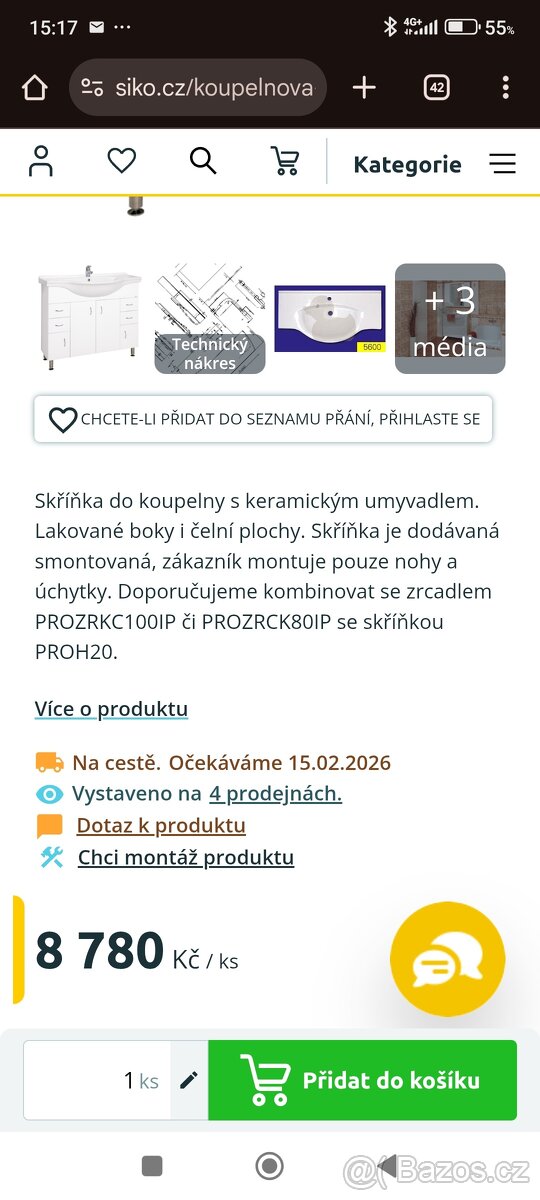 Koupelnová skříňka s umyvadlem - 2