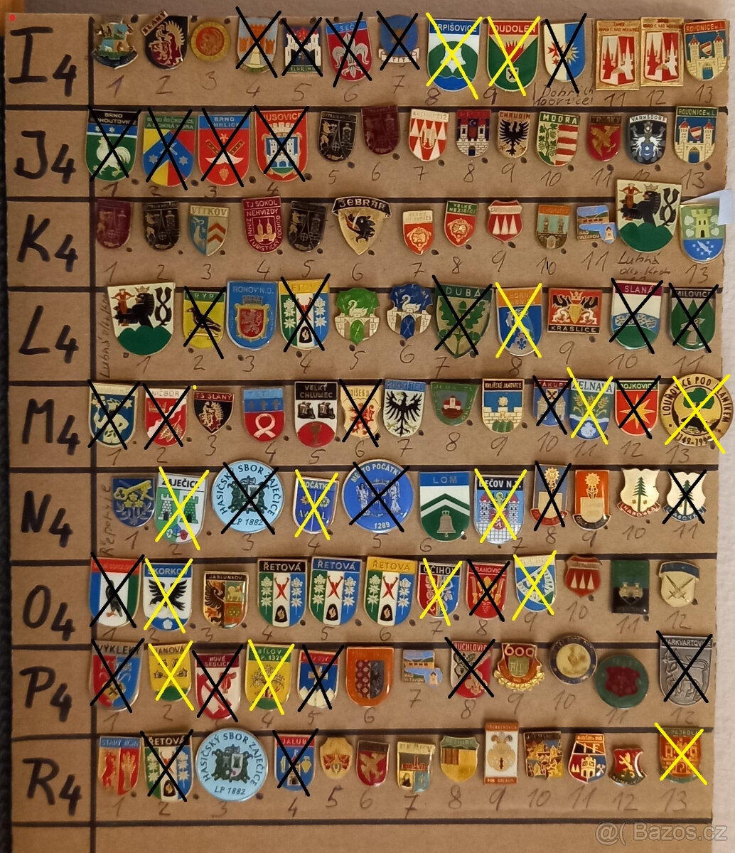 Odznaky - erby měst ,místopis - 2