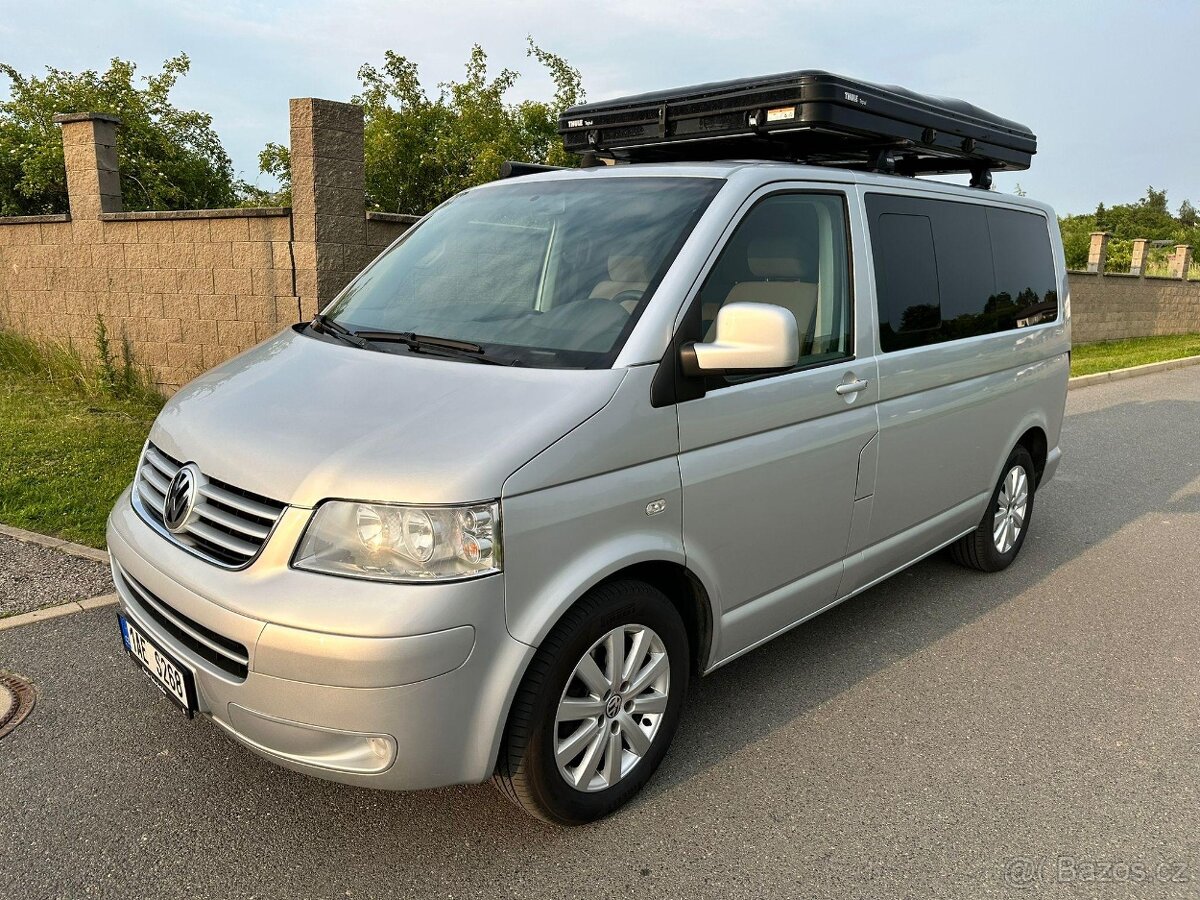 VW Multivan T5 1.9 TDI 75kW + střešní stan + markýza, servis - 2