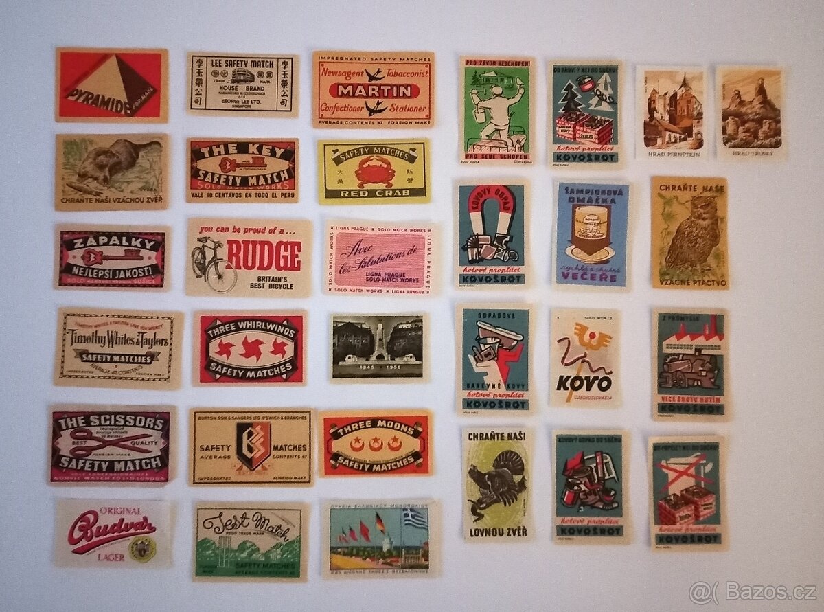Prodám zachovalé zápalkové a žiletkové nálepky - 2