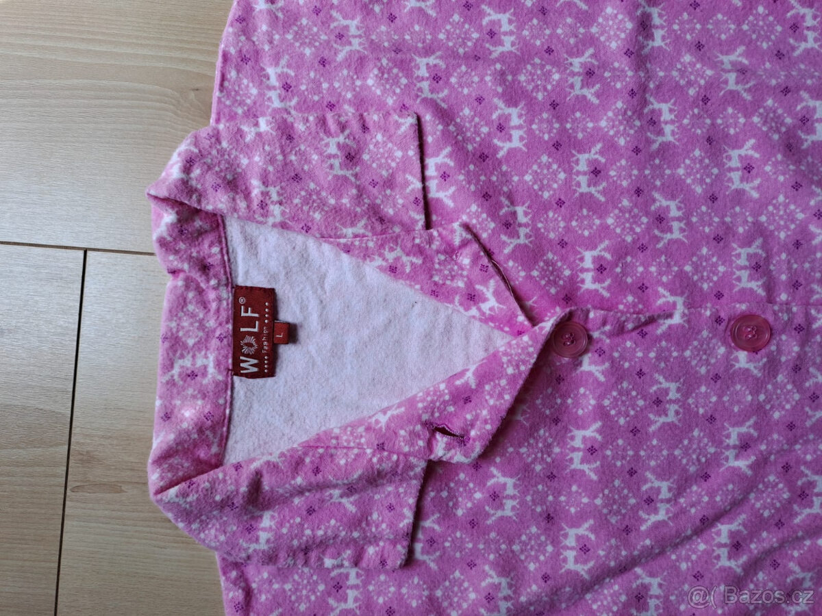 Dámský flanelový kabátek od pyžama vel. L - 2