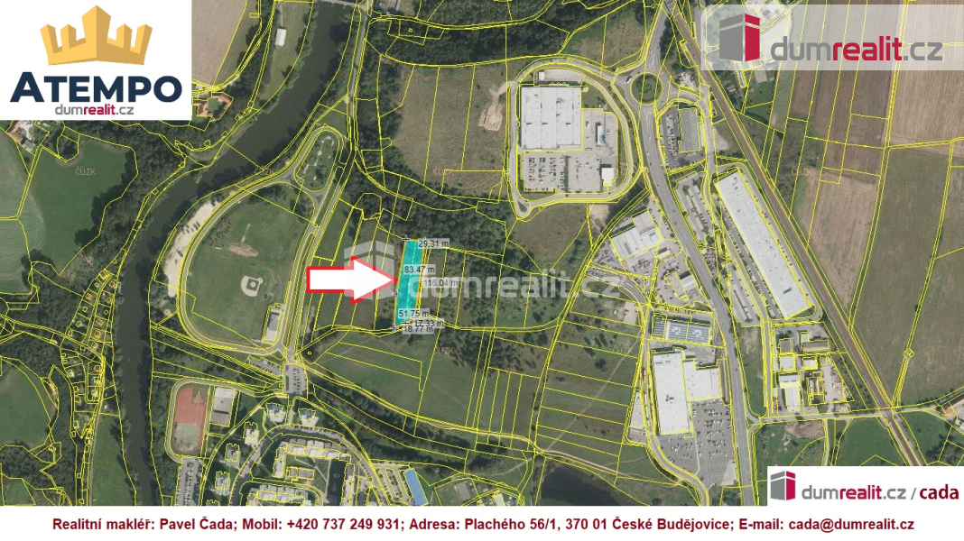 K prodeji, stavební pozemek o výměře 3.889m2, Tábor - 2