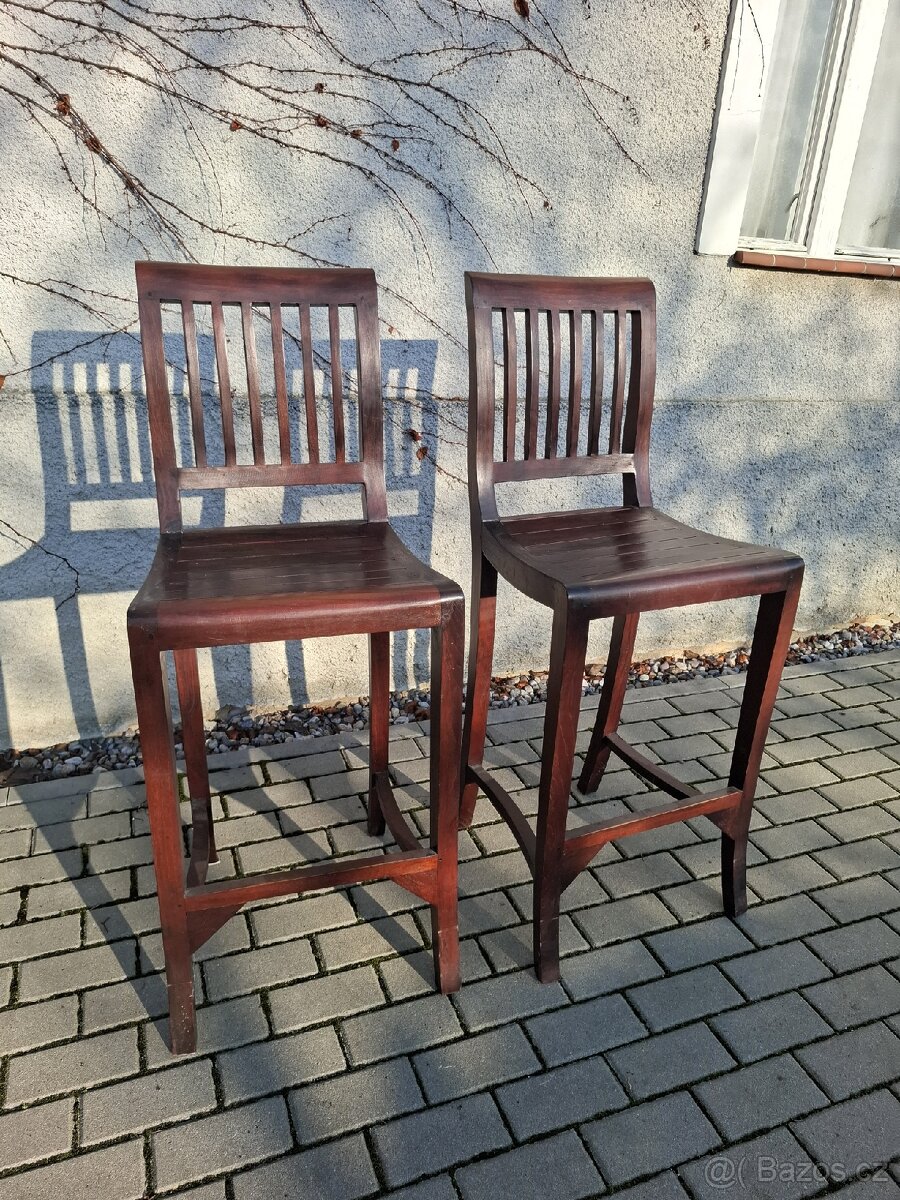 2x barové židle masiv - 2