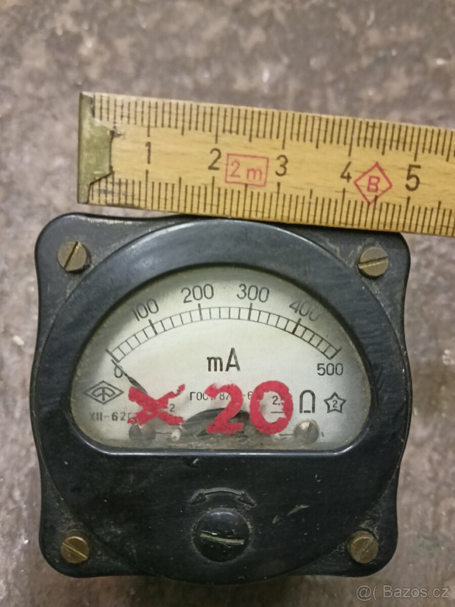 Miliampermetr - bakelitový do panelu - 2