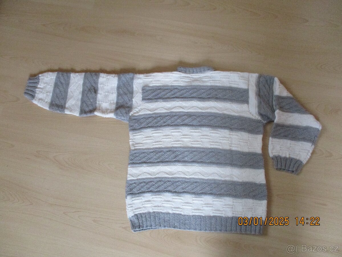 Pánský ručně pletený svetr M-L - 2