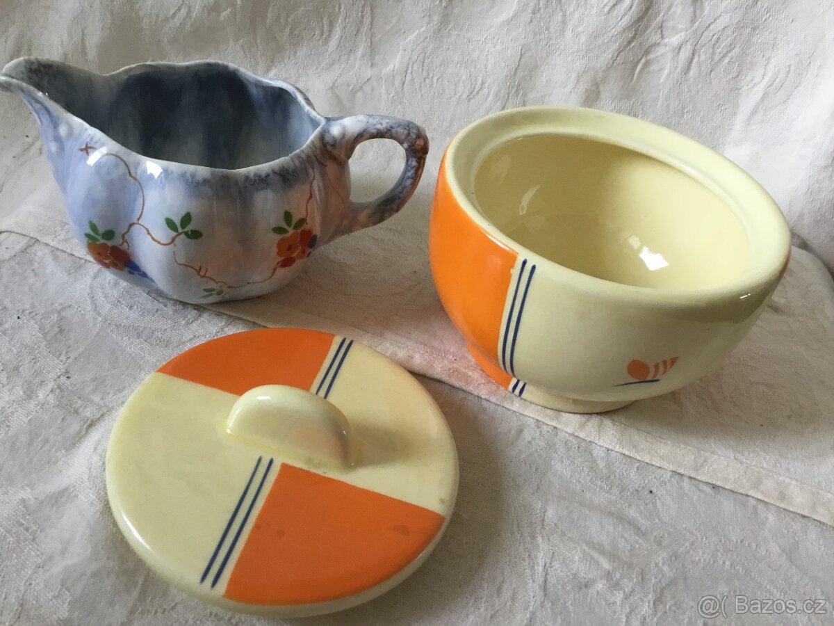 konvicka Art deco, cukrenka, vice druhu - 2