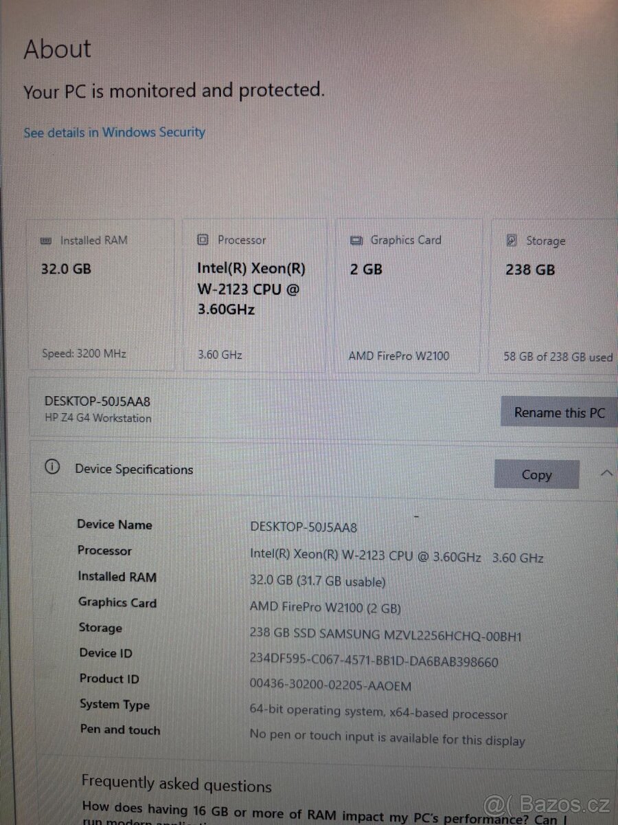 Pc HP Z4 - 2