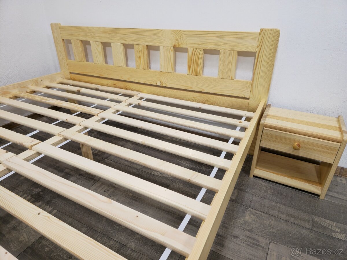 Prodám masivní nové postele Baron 180x200 zvýšená s roštem - 2