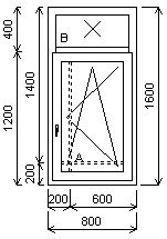 1-křídlé okno s fixním nadsvětlíkem - 2