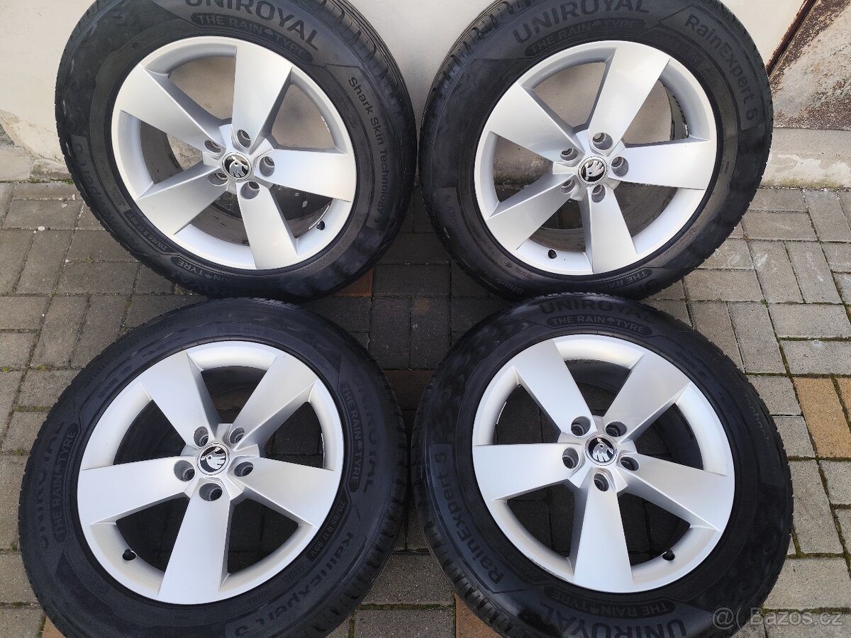 ALU 5x112 r17 ŠKODA + 215/65/17 - PĚKNÁ SADA - 2