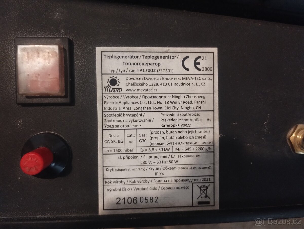 Topidlo Meva Propan-butan - 2