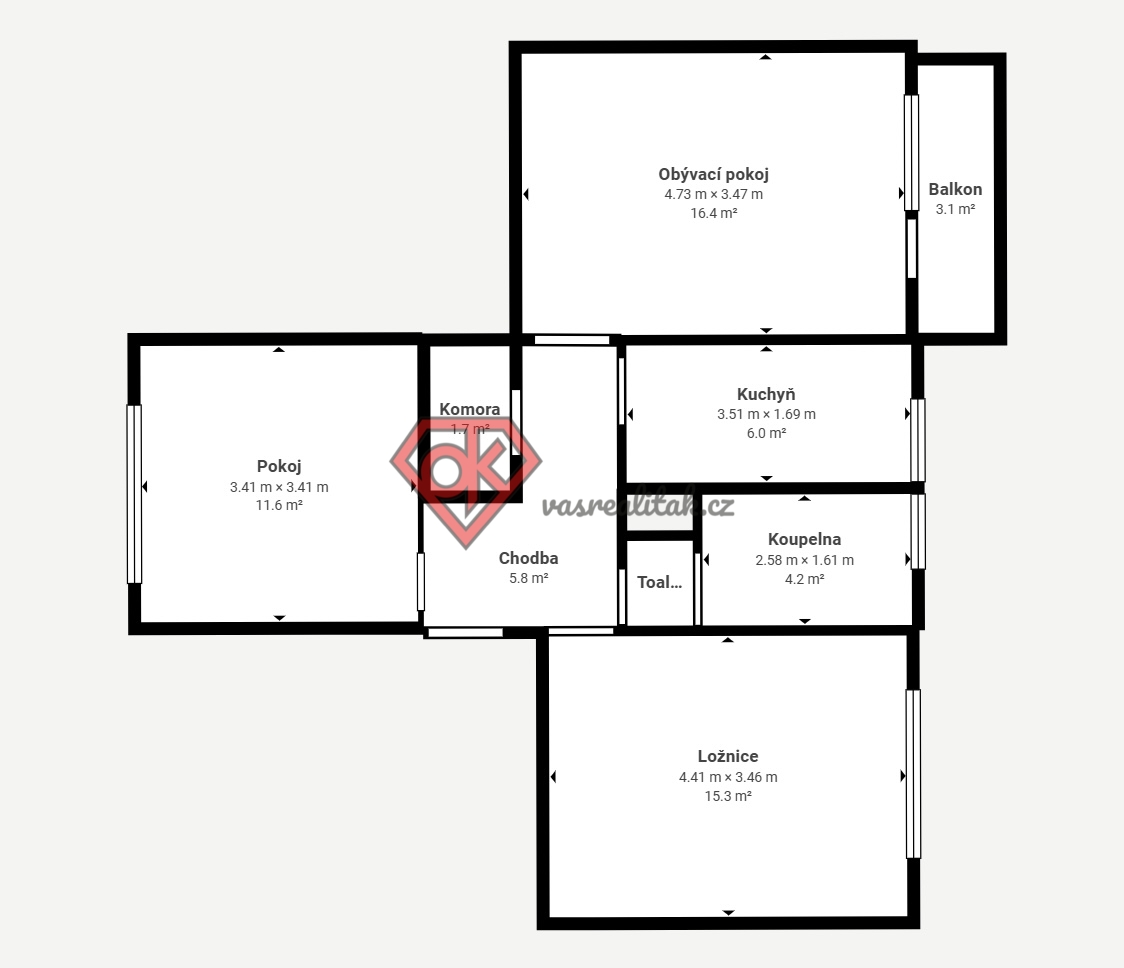 PRODEJ - byt 3+1 v Ústí nad Orlicí - 2