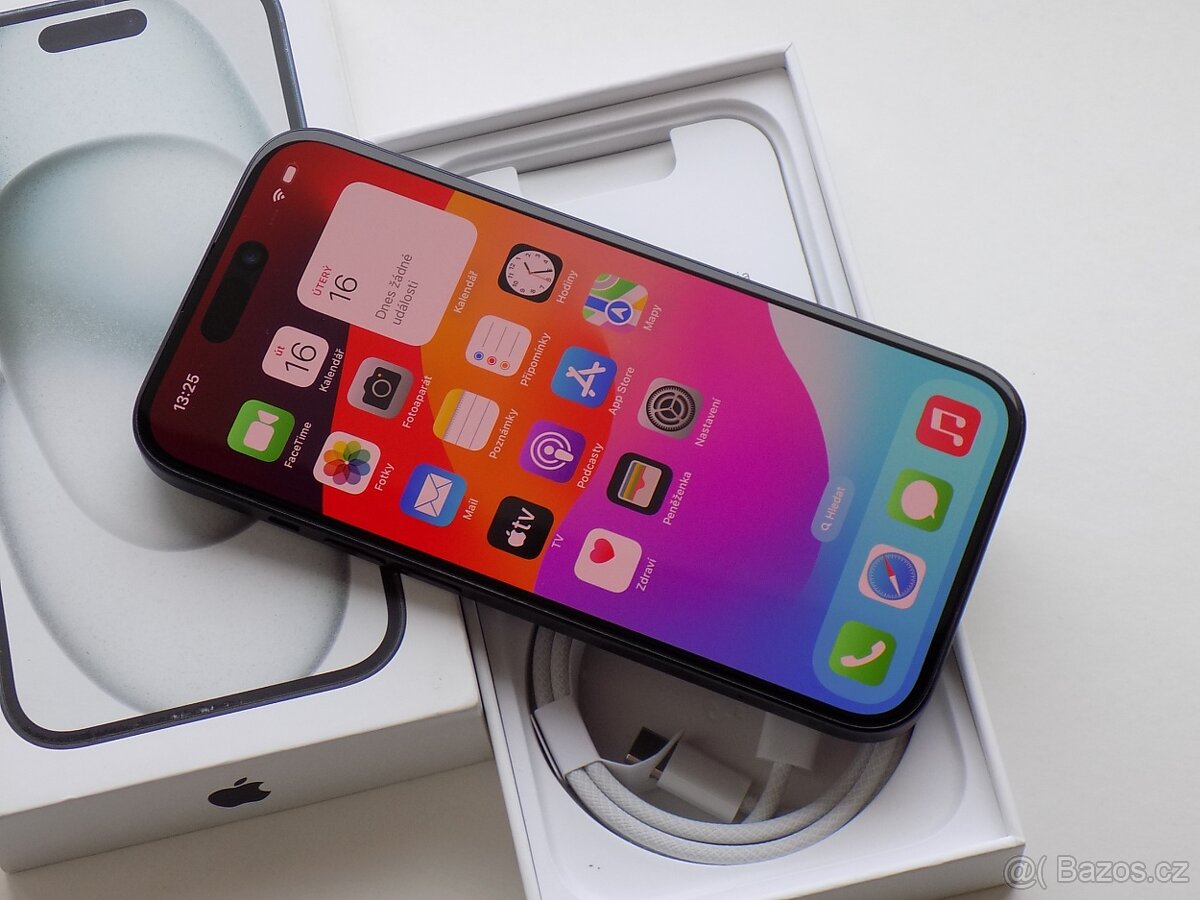 Apple iPhone 15 128GB Černý - ZÁRUKA 12 MĚSÍCŮ - KOMPLETNÍ - 2