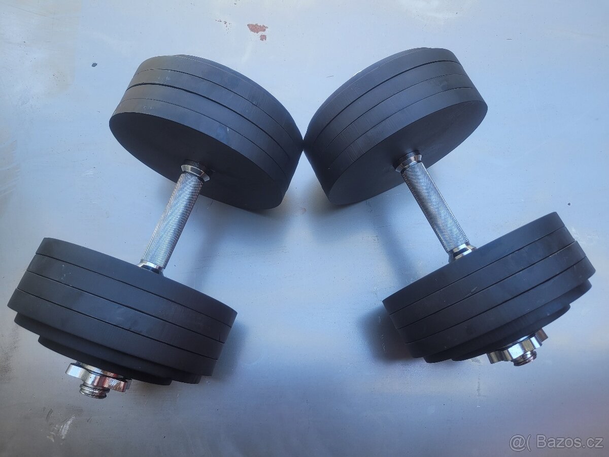 Nakládací jednoruční činky 2× 2,5kg - 50kg - 2