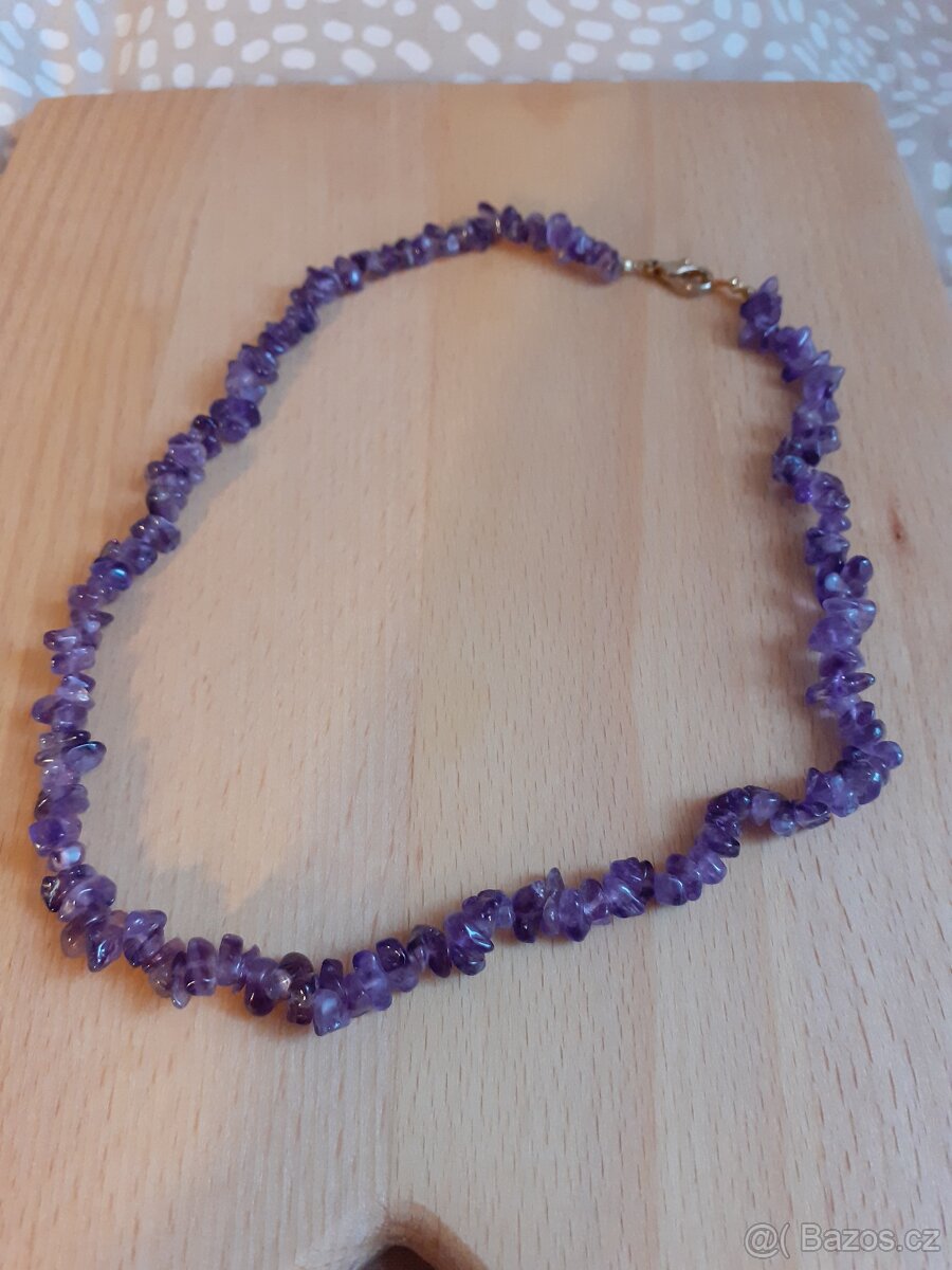 Náhrdelník ametyst sekaný - 2