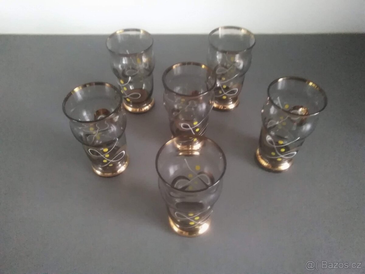Retro pohárky skleničky - 2