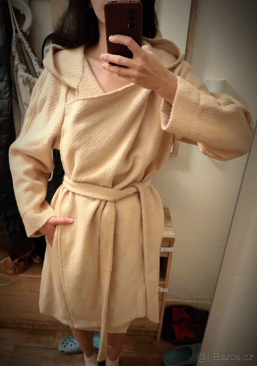 Těhotenský/nosící vlněný kabát od Mamiky - 2