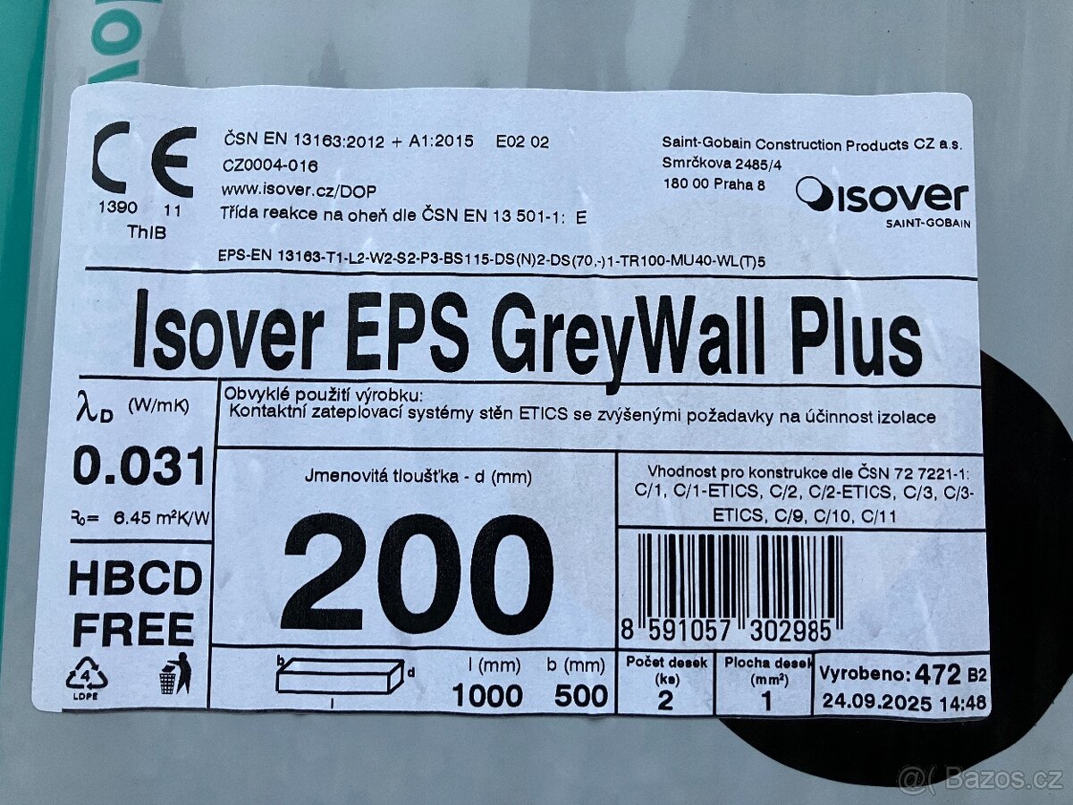 Tepelna izolace Isover EPS sedy 200 - 2