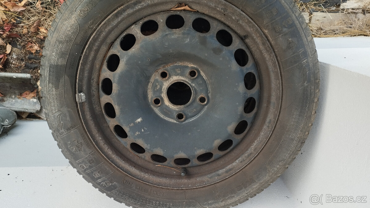 4 ocel.disky 7Jx16 H2 ET45 s celoroč.pneu 205/55 R16 5mm - 2