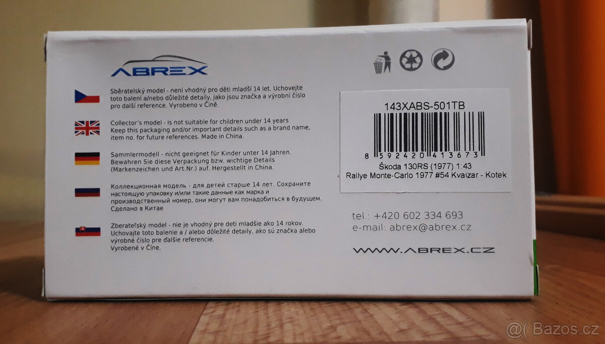 Abrex 1:43 Škoda 130RS 1977 No.54_Kvaizar+Kotek - 2