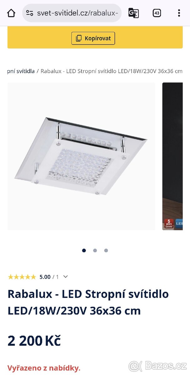 Stropní led světlo Rabalux Sharon - 2