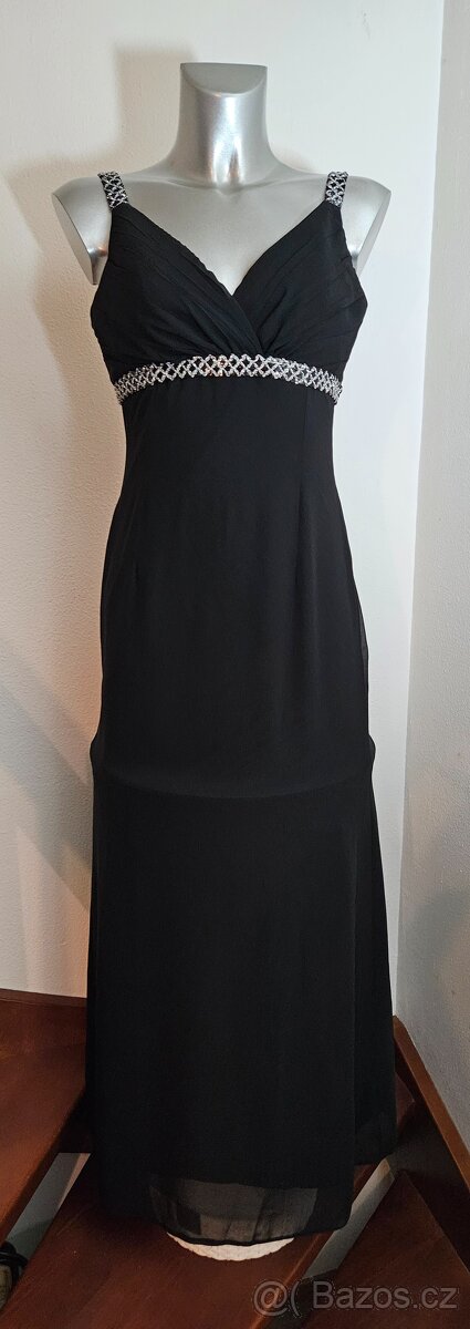 Dlouhé společenské černé šaty, vel. 40. - 2