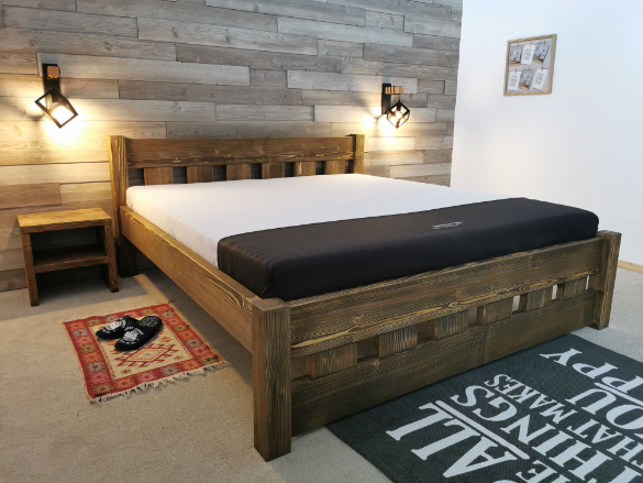 Drásaná postel Bruno 140x200 Antický dub - 2