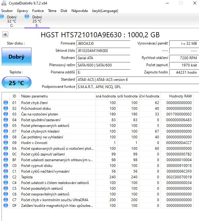 HDD HGST 2,5" 1000GB - 2