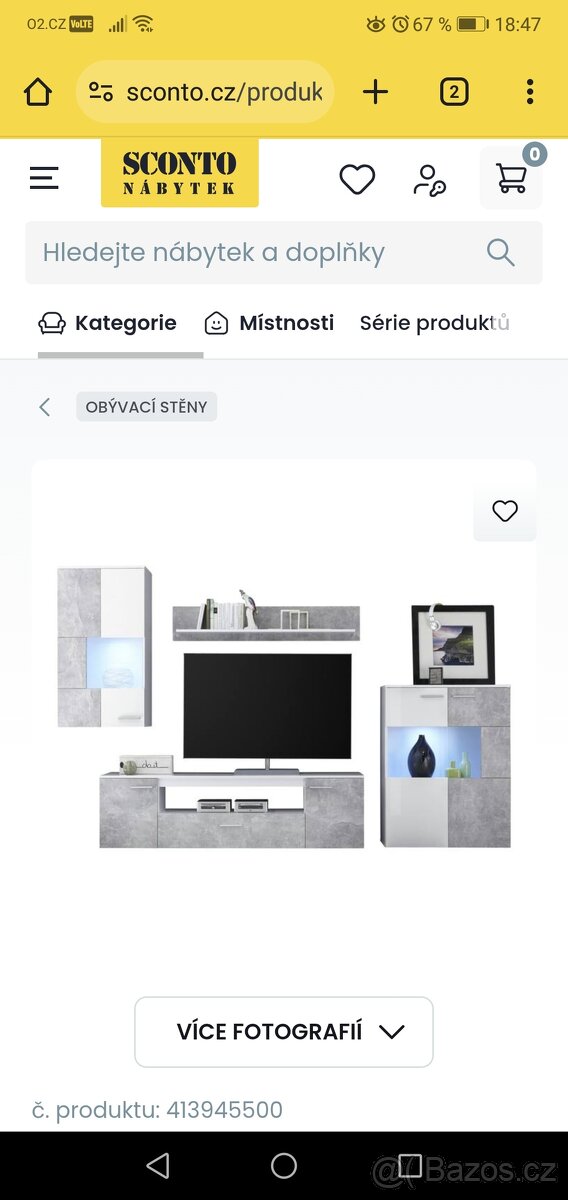 Prodám jako celek obývací stěnu, konferenci stolek a komodu - 2