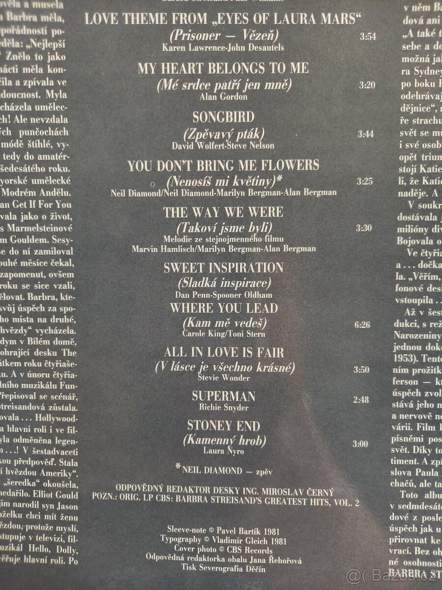 LP Barbra Streisland - Takový jsme byli - 2