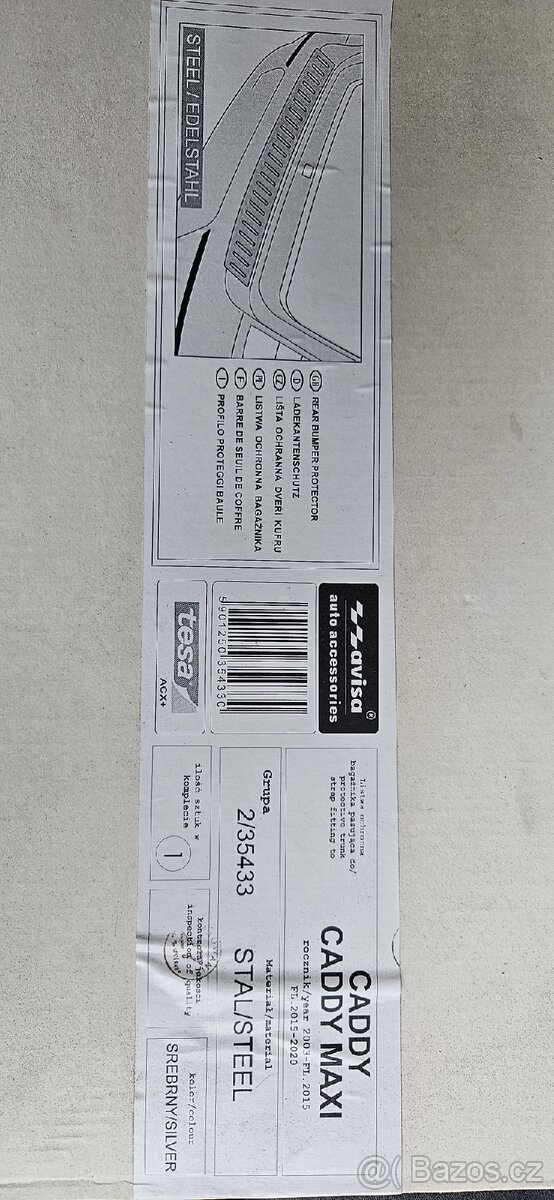 Caddy, caddy maxi lišta kufru - 2