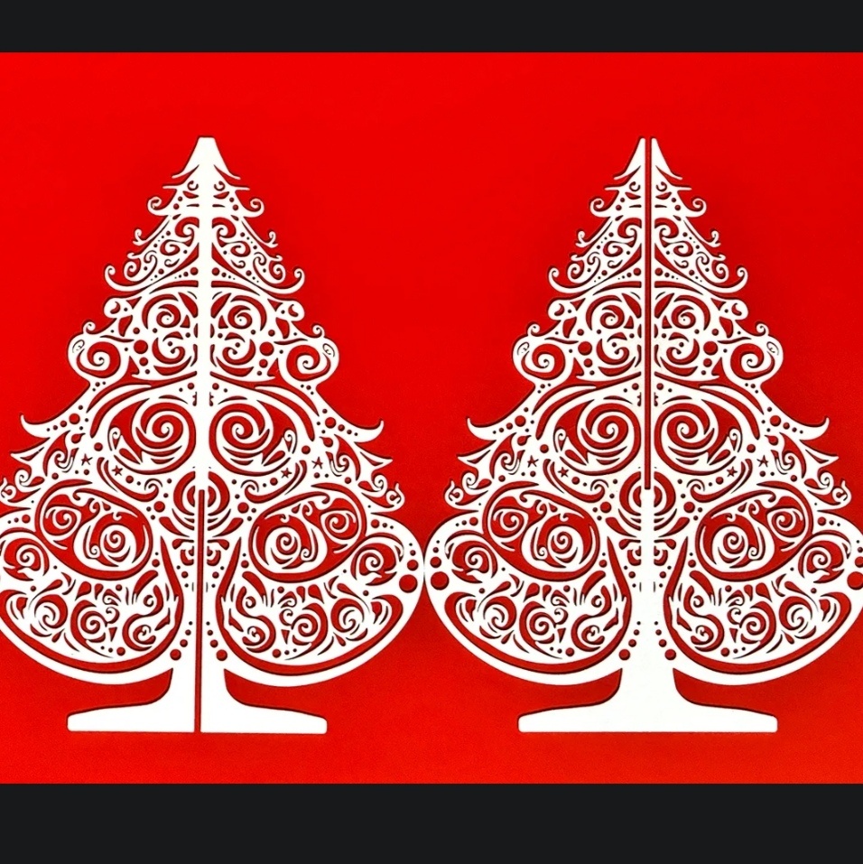 Děrovaný dvoudílný vánoční stromeček – 3D tisk - 2