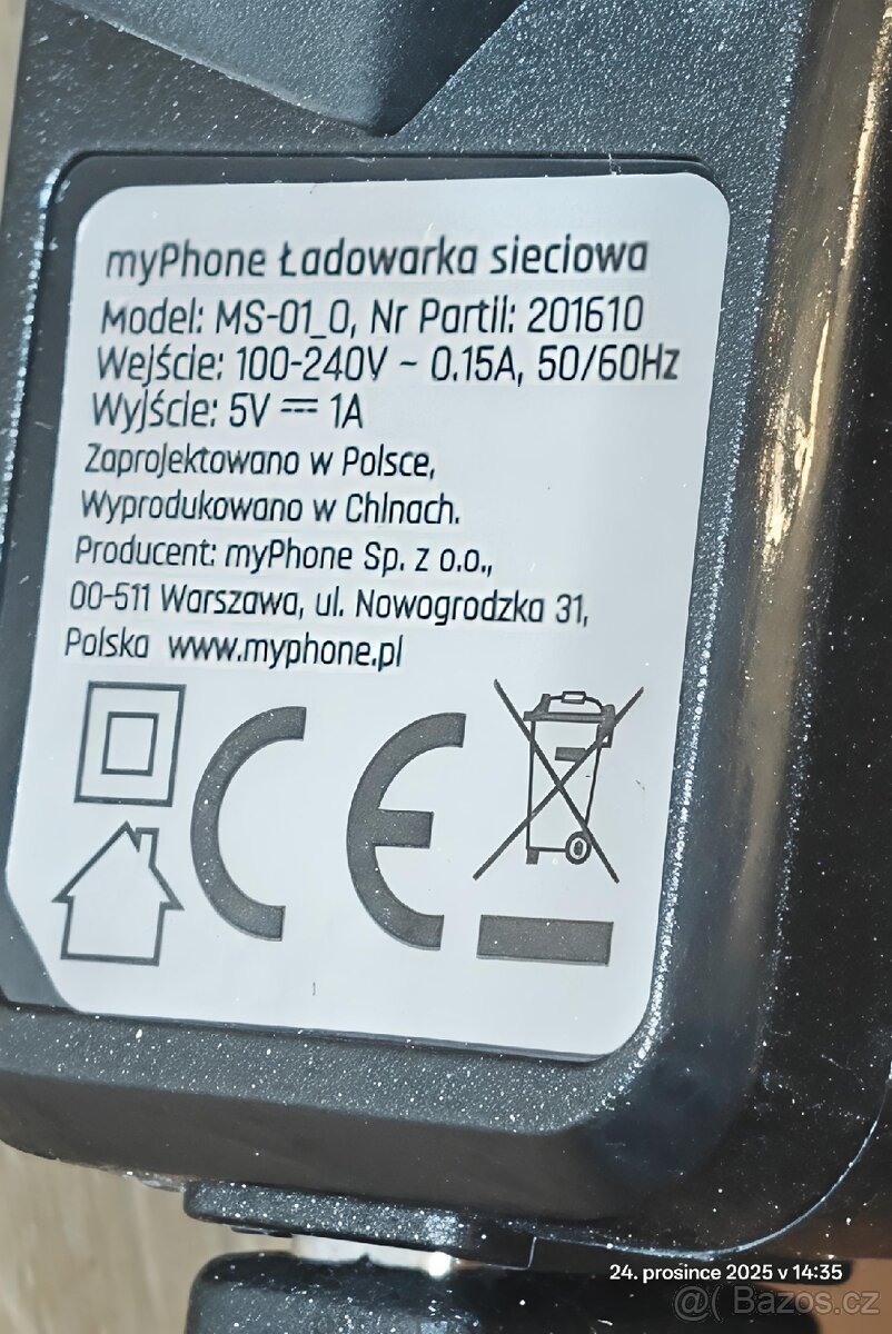 USB adaptér nabíječka 0.15A MyPhone - 2
