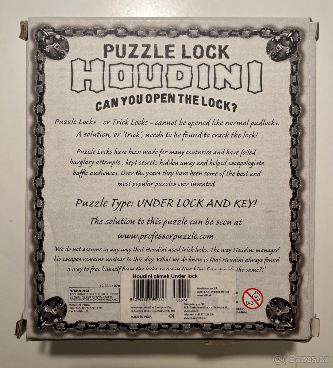 Hlavolam Houdiniho zámek - 2